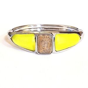 Alexis Bittar Designer Lucie Jasper Stone & Silver Bangle Bracelet